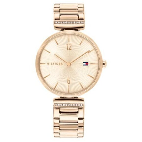 Tommy Hilfiger Carnation Gold Stainless Steel Crystal Women's Bracelet Watch NWT - Picture 2 of 3